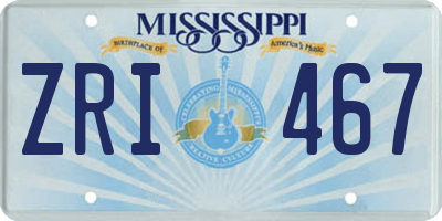 MS license plate ZRI467