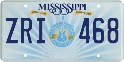 MS license plate ZRI468