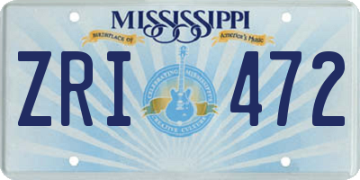 MS license plate ZRI472