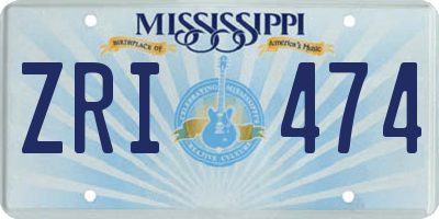 MS license plate ZRI474
