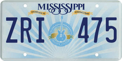 MS license plate ZRI475