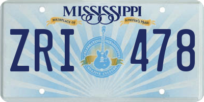 MS license plate ZRI478