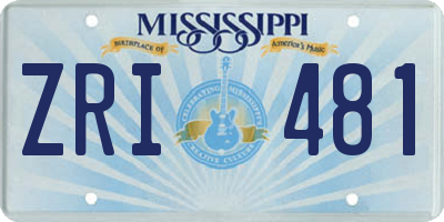 MS license plate ZRI481