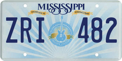 MS license plate ZRI482