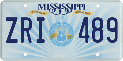 MS license plate ZRI489