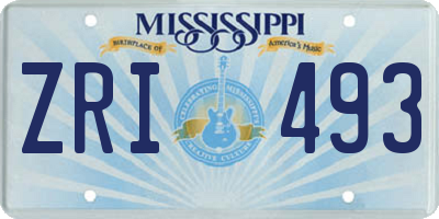 MS license plate ZRI493