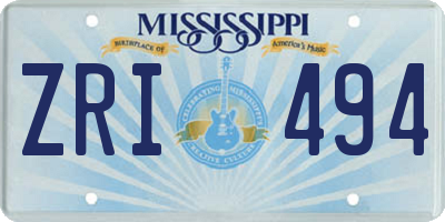 MS license plate ZRI494