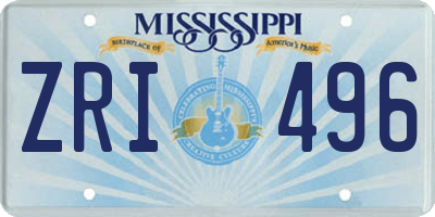 MS license plate ZRI496