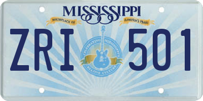 MS license plate ZRI501