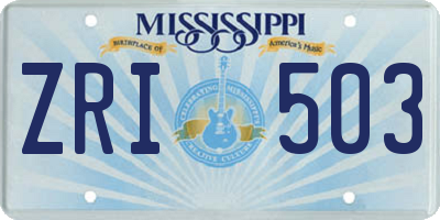 MS license plate ZRI503