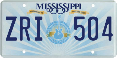 MS license plate ZRI504