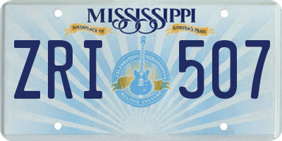 MS license plate ZRI507