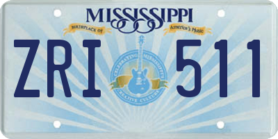 MS license plate ZRI511