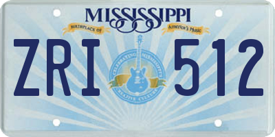 MS license plate ZRI512