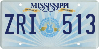 MS license plate ZRI513