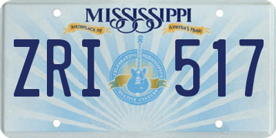 MS license plate ZRI517