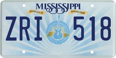 MS license plate ZRI518