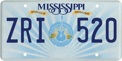 MS license plate ZRI520