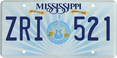 MS license plate ZRI521