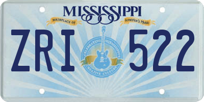 MS license plate ZRI522
