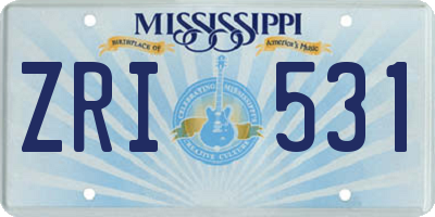 MS license plate ZRI531