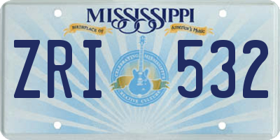 MS license plate ZRI532