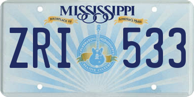 MS license plate ZRI533