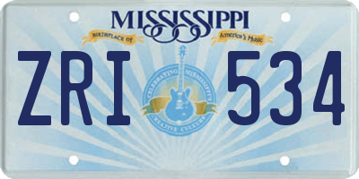 MS license plate ZRI534