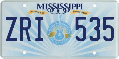 MS license plate ZRI535