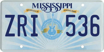 MS license plate ZRI536