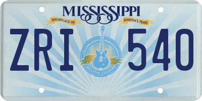 MS license plate ZRI540
