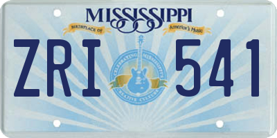 MS license plate ZRI541