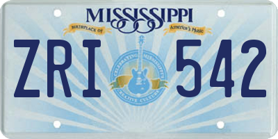 MS license plate ZRI542