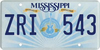 MS license plate ZRI543