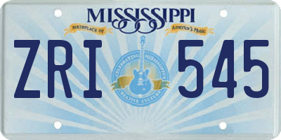 MS license plate ZRI545