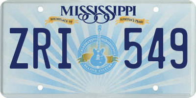 MS license plate ZRI549