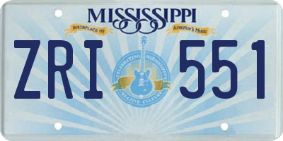 MS license plate ZRI551