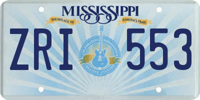 MS license plate ZRI553