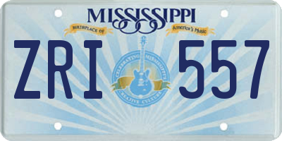 MS license plate ZRI557