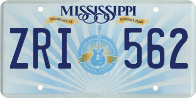 MS license plate ZRI562