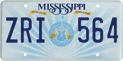 MS license plate ZRI564