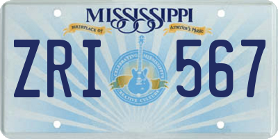 MS license plate ZRI567