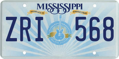 MS license plate ZRI568
