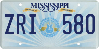 MS license plate ZRI580