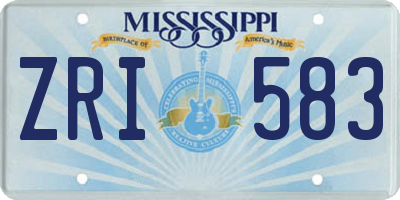 MS license plate ZRI583