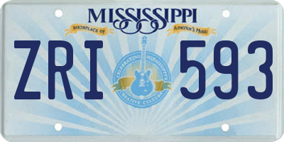 MS license plate ZRI593