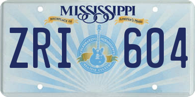 MS license plate ZRI604