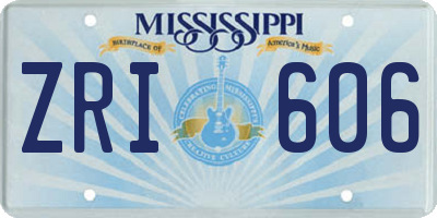MS license plate ZRI606