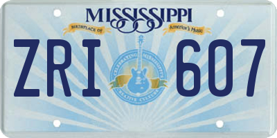 MS license plate ZRI607