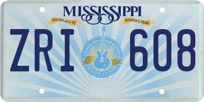 MS license plate ZRI608